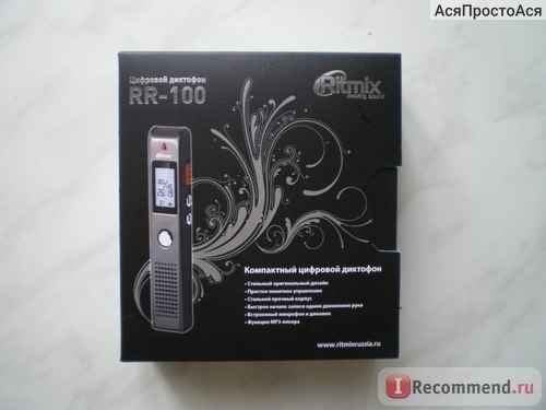 Диктофон цифровой Ritmix RR-100 фото