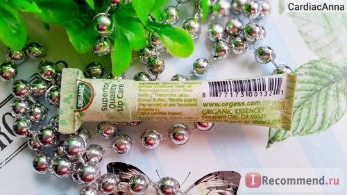 Бальзам для губ Organic essence Organic Lip Balm Mint фото