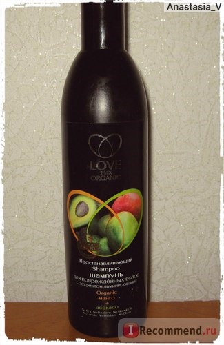 Шампунь Love 2 mix organic для повреждённых волос С эффектом ламинирования манго + авокадо фото