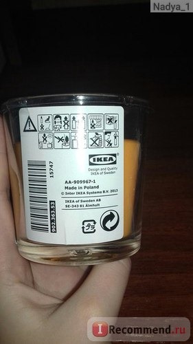 Ароматизированная свеча IKEA Sinnlig фото