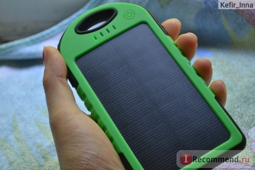 Внешний аккумулятор (повербанк) с солнечной панелью Banggood Power Bank 5000mAh Waterproof Shockproof Solar Panel фото