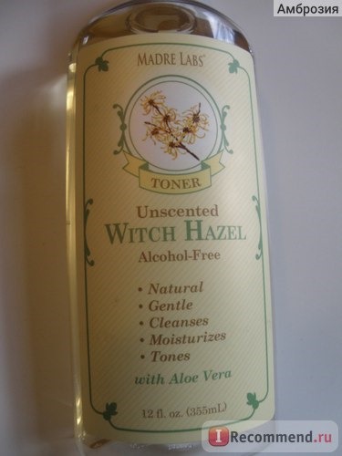 Тоник Madre Labs Witch Hazel Toner Unscented, Alcohol-Free фото