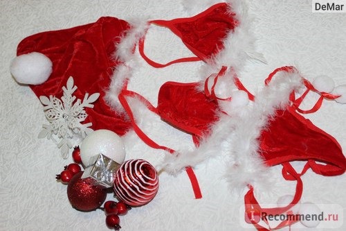 Эротическое белье Aliexpress Cosplay Stripper Clothes Rushed Bra Lingerie Ladies Sexy Santa Girl Christmas Xmas Bunny Outfit Fancy Costume Bikini Underwear фото