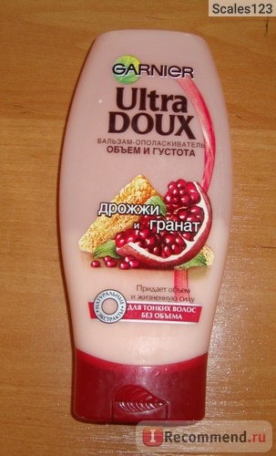 Бальзам-ополаскиватель Garnier Ultra Doux Дрожжи и гранат для тонких волос без объема 200мл фото