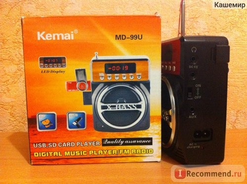 Радиоприемник Kemai MD-99U проигрыватель портативная колонка для ноутбука/планшета SD/USB