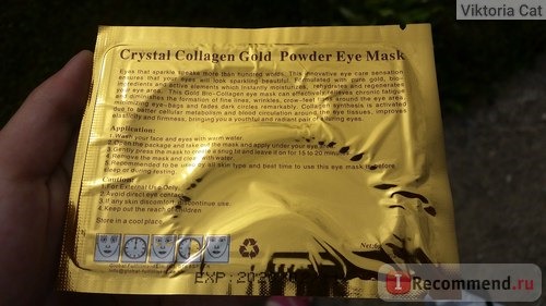 Гидрогелевые патчи для кожи вокруг глаз Aliexpress Natural crystal collagen gold powder eye mask,Anti-Aging ,Anti-puffiness, Dark circle, Anti wrinkle Eyes Care Skin care 10 Pairs фото