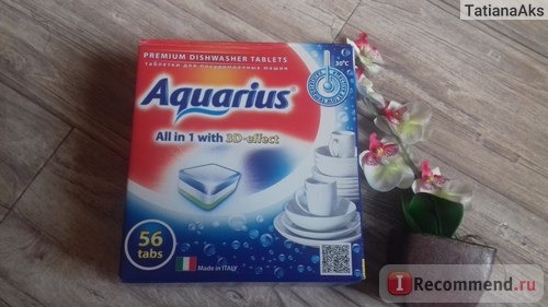 Средство для мытья посуды в посудомоечной машине Aquarius Aquarius, all in 1 with 3D-effect фото
