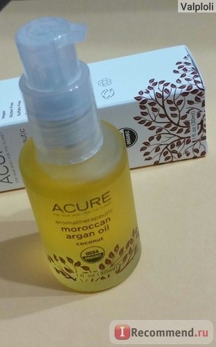 Масло Acure Aromatherapeutic moroccan argan oil coconut. фото