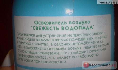 Освежитель воздуха Air Freshener Свежесть водопада. Fix price фото