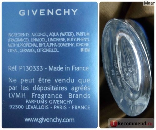 Givenchy Pour Homme Blue Label eau de toilette фото