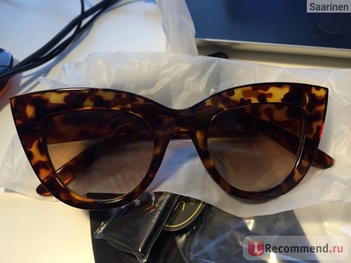 Очки солнечные Aliexpress 2016 Sunglasses women with box Classic Cat Eye Style Brand Designer Fashion Shades black plastic Sun Glasses oculos de sol 2939 фото