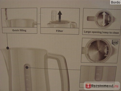 Электрический чайник Bosch TWK3A011: описание в картинках