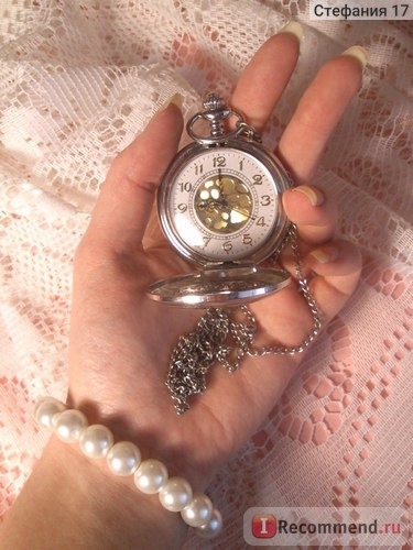 Наручные часы Aliexpress Hollow Vintage Style Bronze Steampunk Quartz Necklace Pendant Chain Clock women's Pocket Watch (карманные часы-кулон) фото