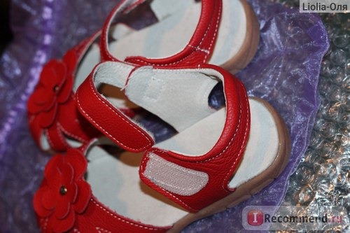 Босоножки Aliexpress для девочек, genuine leather girls sandals in summer walker shoes with flowers antislip sole kids toddler magazine sandal 12.3-18.3 фото
