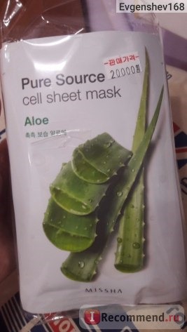 Тканевая маска для лица Missha Pure Source cell sheet mask (алоэ) фото