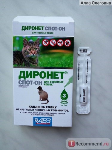 Антигельминтики АВЗ Диронет Спот-он для взрослых кошек фото