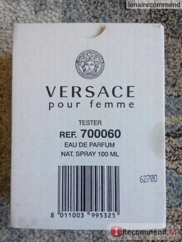 Versace, упаковка тестера