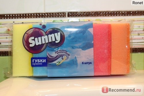 Губки для мытья посуды Sunny Кухонные 6 шт. фото