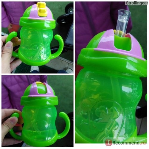 Поильник Aliexpress С трубочкой E79 Cute Baby Kid Child Feeding Drinking Straw Bottle Sippy Training Cup Nuby Dishes color random фото