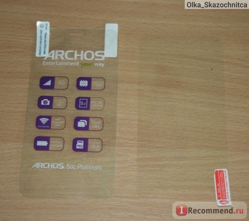 Пленка и стекло в комплекте смартфона Archos 50C Platinum