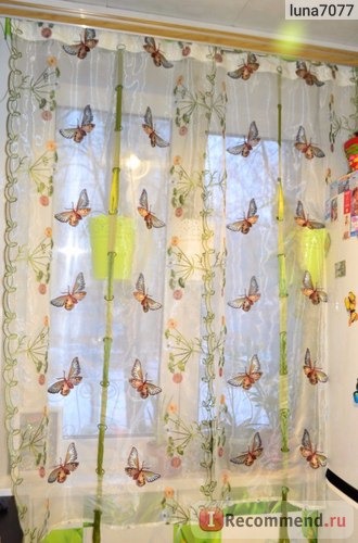  Шторы AliExpress Rustic butterfly over flowers design curtain liftable sheer curtain panel for cafe/hotel/home фото