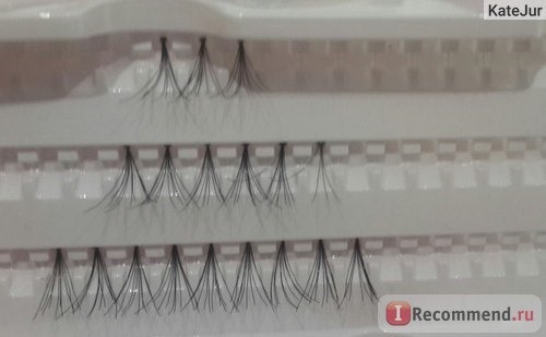 Накладные ресницы (пучки) Aliexpress 60pcs Individual Lashes Semi-Hand Made Black False Eyelash Natural Long Cluster Extension Set Makeup 8/10/12mm фото