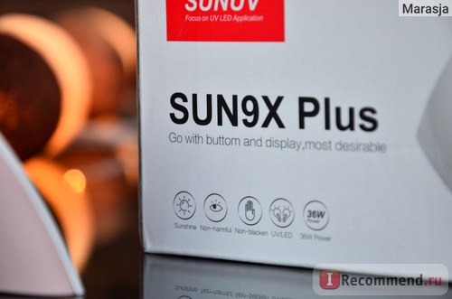 LED лампа для полимеризации гель-лака Aliexpress SUNUV SUN9x Plus 36W Nail Lamp 18 LEDs Perfect Thumb Solution фото