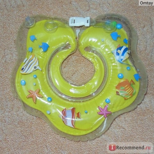 Круг на шею для плавания Aliexpress Newest Baby Aids Infant Swimming Neck Float Ring Safety color Green / Orange 4399 фото
