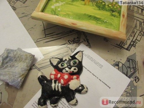 Объемная раскраска пластилином LORI Котик с бантиком фото