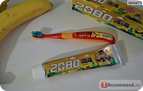 Зубная паста KeraSys, Dental Clinic 2080, Детская, Банановый вкус, Kids Banana фото