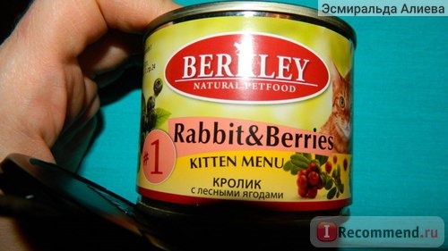 Корм для кошек Berkley консервы для котят с кроликом и лесными ягодами # 1 фото