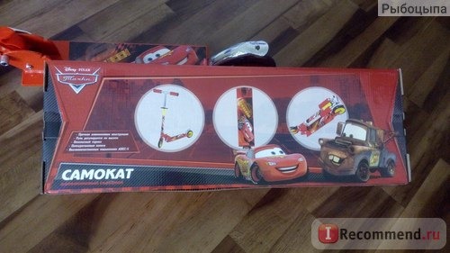 Самокат Disney / Pixar Тачки. Двухколесный, складной. Артикул: ST-ALU-CARS. фото