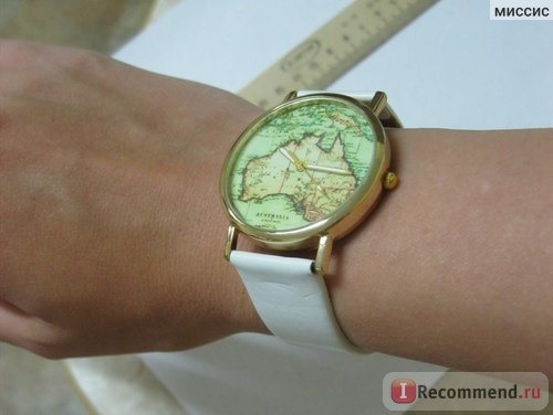Наручные часы Tinydeal Fashionable Map Pattern PU Leather Band Watches Wristwatch Timepiece f Women WWT-302706 фото