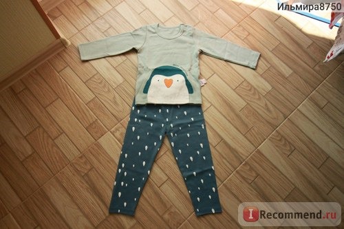 Пижама AliExpress Yaoyao Bear Baby Pajamas New Year Baby Boy clothes Cotton Winter Cartoon Baby set Long Sleeve Homewear Suit T-Shirt + Pants фото