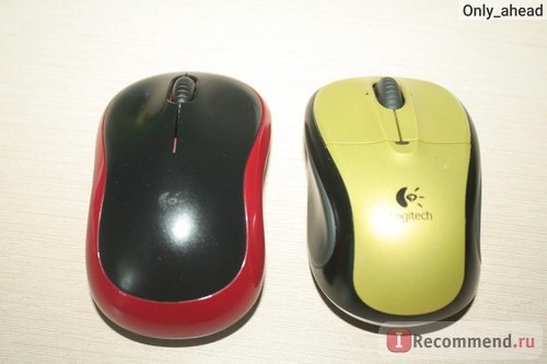 Logitech M185 слева (красная), Logitech M305 справа (желтая)