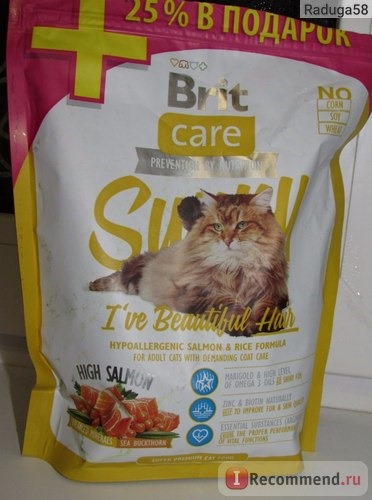 Корм для кошек Brit Саre Preventhion by nutrition Sunny I`ve Beautiful Hair for adult cats with demanding coat care фото
