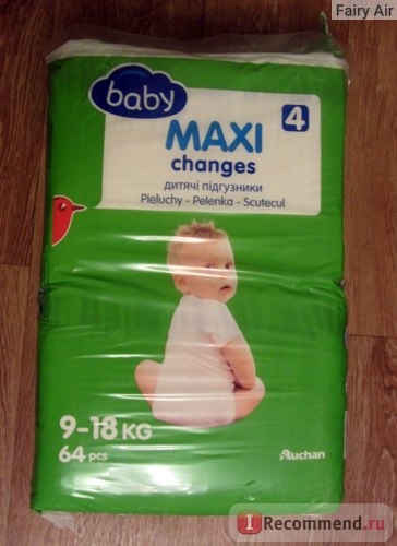 Подгузники Ашан Auchan Baby MAXI фото