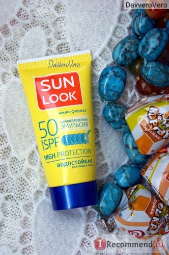 Солнцезащитный крем Sun Look Солнцезащитная эмульсия водостойкая для лица и тела SPF 50 High Protection фото