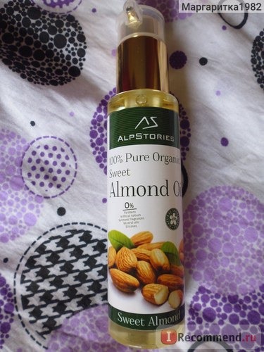 Масло AlpStories 100% Pure Organic Sweet Almond Oil фото