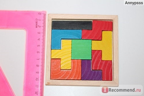 Aliexpress Деревянная головоломка Wooden Tangram Brain Teaser Puzzle Toys Tetris Game Educational Kid Toy Children Gift New Baby Kid's Toy фото