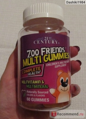 Витамины для детей 21st Century Health Care Zoo Friends Multi Gummies, Children's Multivitamin Supplement, 60 Gummies фото