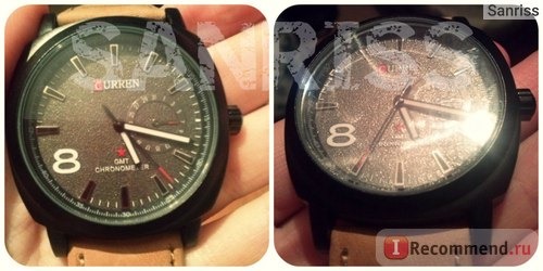 Наручные часы Tinydeal CURREN Chic Round Case Quartz Analog Wristwatch Timepiece with Genuine Leather Band for Men Boys WMN-247517 фото