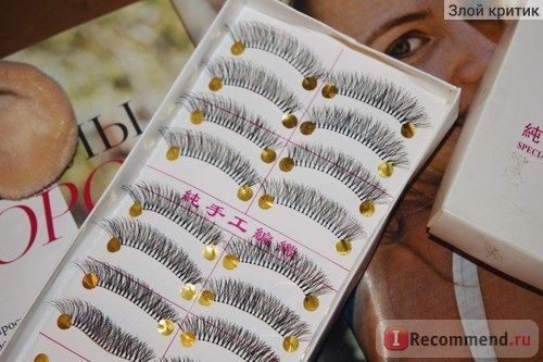 Накладные ресницы Aliexpress 10 pairs handmade fake false eyelash natural look transparent stem 218 wholesale фото