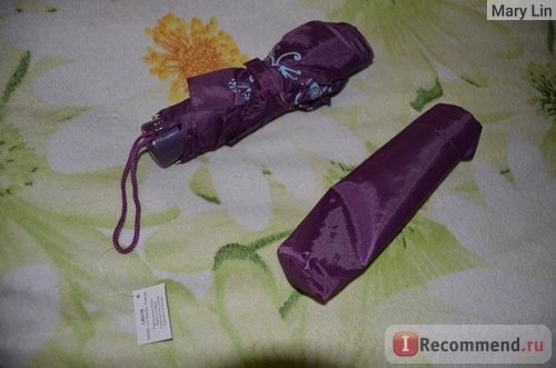 Зонт Ив Роше / Yves Rocher Фиолетовый с голубым узором фото