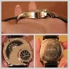 Наручные часы Tinydeal Мужские Stylish Faux Leather Band Quartz Wrist Watch with Dual Dials for Men фото