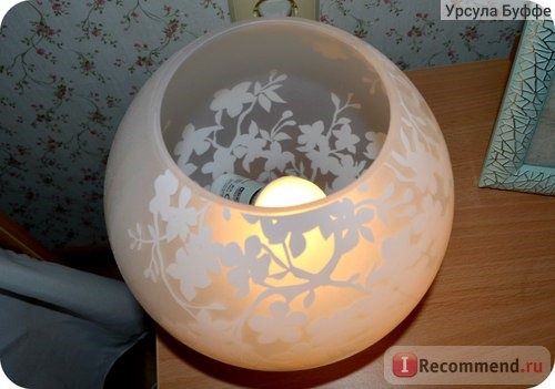 Лампа настольная ИКЕА КНУББИГ, цветы вишни, 18см фото