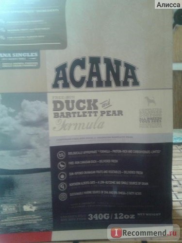 Acana Duck & Bartlett Pear Корм для Собак Утка с Грушей фото