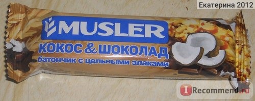 Батончик мюсли Musler Кокос&шоколад с цельными злаками фото