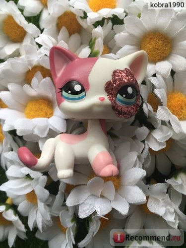 Aliexpress Игрушка 5cm Lovely Collection LPS Action Figure 2291 SPARKLE PINK & WHITE Cat With Opp Bag фото