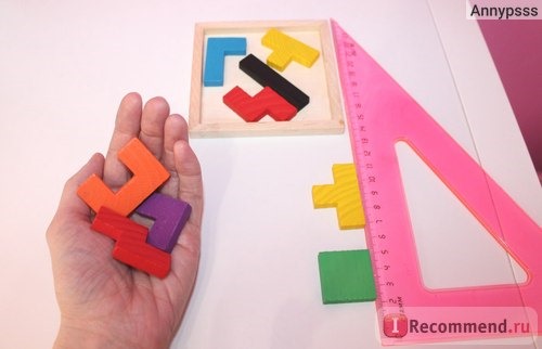 Aliexpress Деревянная головоломка Wooden Tangram Brain Teaser Puzzle Toys Tetris Game Educational Kid Toy Children Gift New Baby Kid's Toy фото